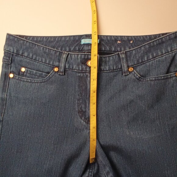 J.McLaughlin Denim Jeans Size 6 Mid Rise Straight Leg Medium Dark Wash - Picture 8 of 10